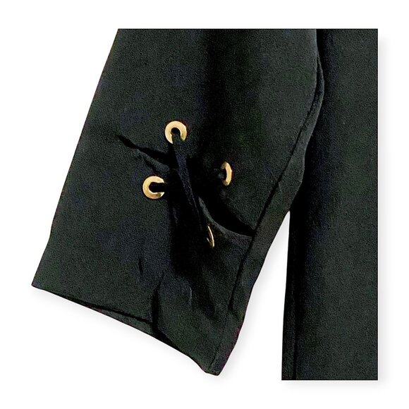Zara Black Grommet Lace-Up Tunic Dress Size S - Picture 8 of 13